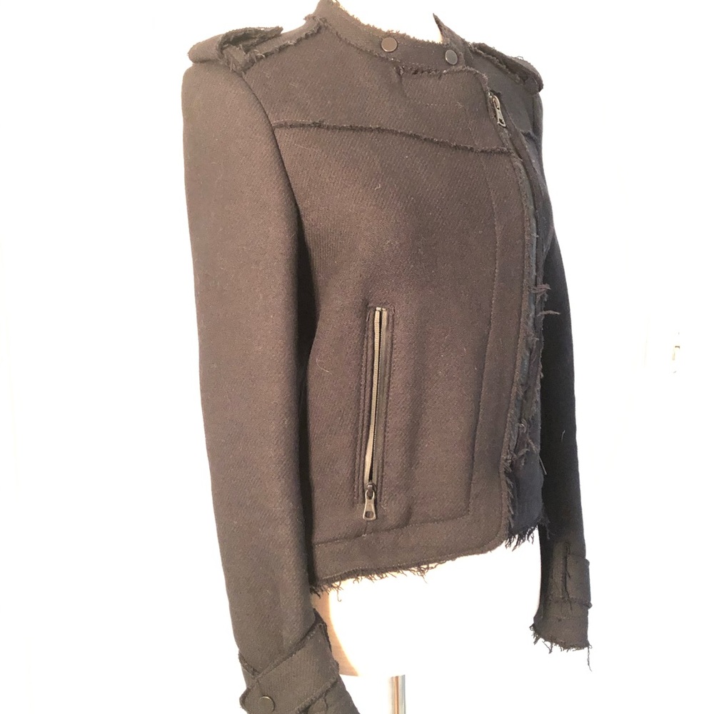 Zara Basic Wool Black Jacket Size Xs - image 3